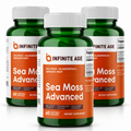 INFINITE AGE Sea Moss 1250mg Capsules 180 Count Vegan Superfood Supplemen/3 Pack